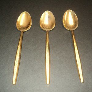 Three (3) Tablespoons GOLD-Plated Flatware Stanley Roberts TRIUMPH Japan